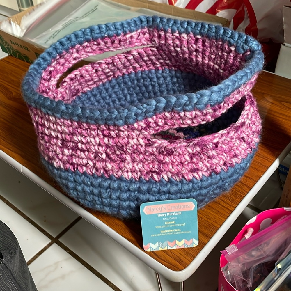 Sweet crocheted Basket, by me. ❤️
